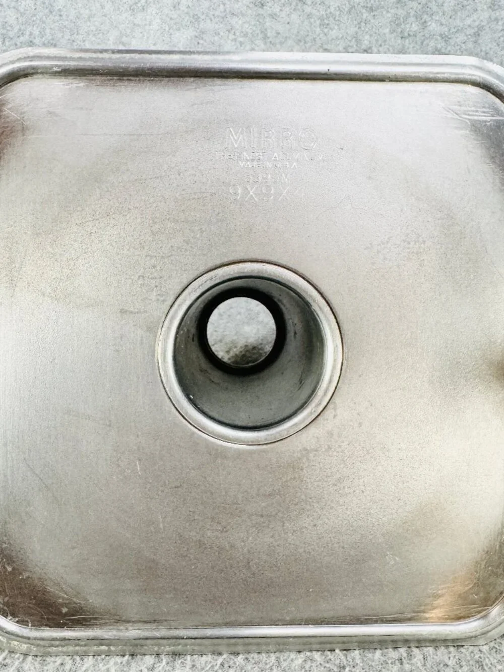 MIRRO 5395M Square Angel Food Cake Pan 9x9x4 Aluminum USA Vintage Cooling Legs